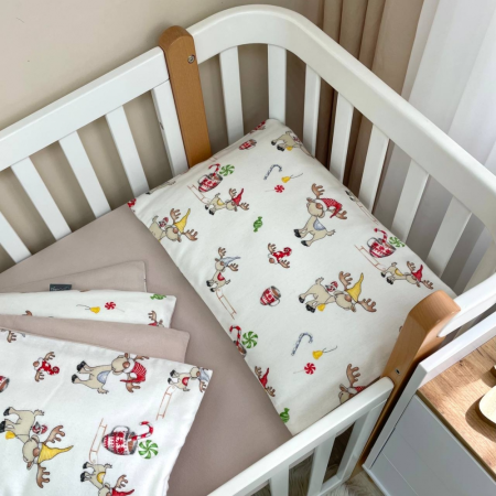 Дитяча постіль - Олені новорічні (3 пр.) фланель