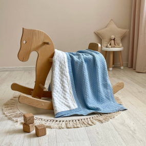 Плед Ромб-Wellsoft блакитний (в`язка утеплена) 100х80 см 2