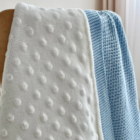 Плед Рогожка-Wellsoft блакитний (в`язка утеплена) 100х80 см 2