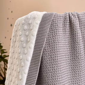 Плед Рогожка-Wellsoft сірий (в`язка утеплена) 100х80 см 2