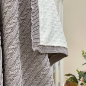 Плед Коси-Wellsoft сірий (в`язка утеплена) 100х80 см 2