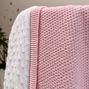 Плед Рогожка-Wellsoft рожевий (в`язка утеплена) 100х80 см 2