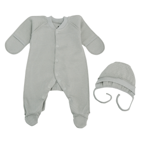 Чоловічок WAFFLE сірий 255903 (вафелька) з чепчиком