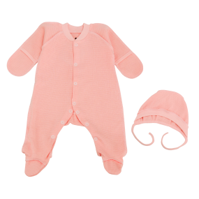 Чоловічок WAFFLE рожевий 255903 (вафелька) з чепчиком