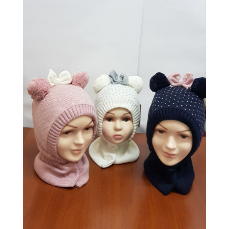 Шапочка-шолом 3-005767 d.pink зима НА ЛИПУЧЦІ (котоновий