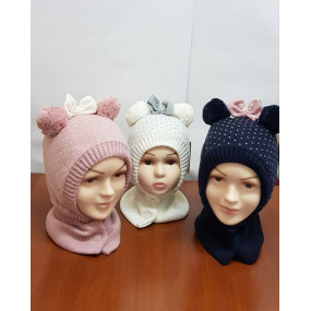 Шапочка-шолом 3-005767 ecru зима НА ЛИПУЧЦІ (котоновий підклад) 2