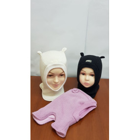 Шапочка-шолом 3-005745 ecru зима 100% меринос (котоновий 2