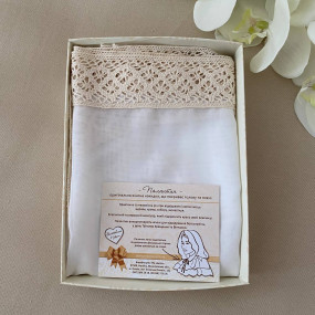 Палантин "Звичай" взрослый (шифон), молочный 80х120 см 2