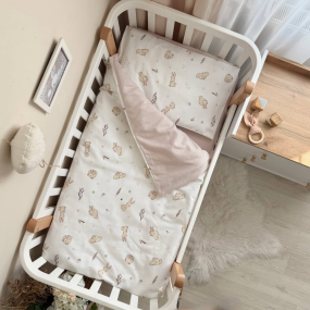 Дитяча постіль - Зайчики з серденьками (3 пр.) фланель 2