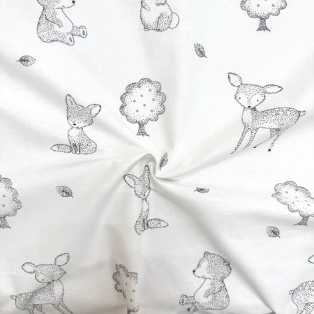 Непромокаюча пелюшка Звірята сірі (50 на 80 см) поплін/мембрана