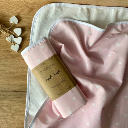 Непромокаюча пелюшка Зірка розсип біла на рож. (50 на 80 см)