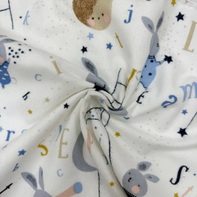 Непромокаюча пелюшка тепла Зайці на драбинці блакитні (50 на 80 2