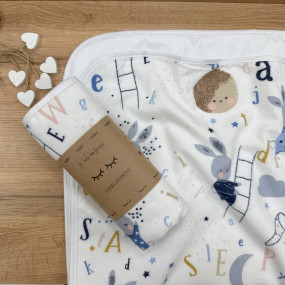 Непромокаюча пелюшка тепла Зайці на драбинці блакитні (50 на 80