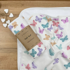 Непромокаюча пелюшка тепла Метелик рожево-м'ятний (50 на 80 см)