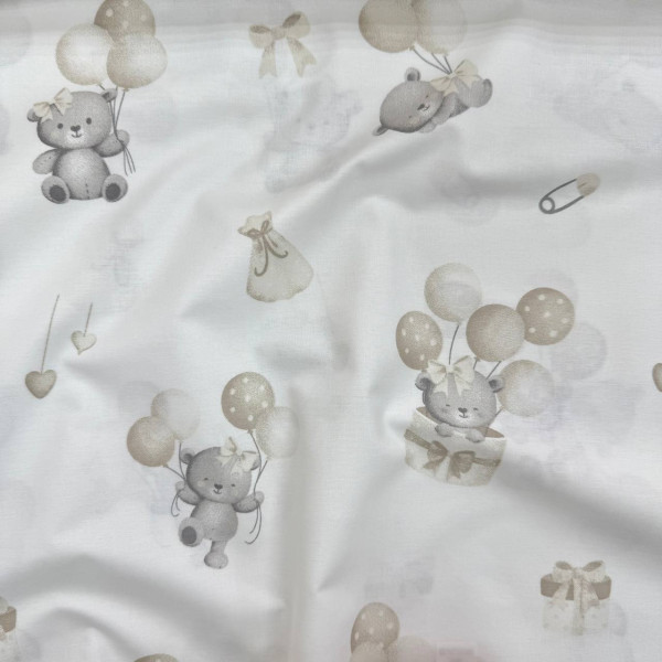 Пеленка бязь Ведмедики на кульці капучино (100х80 см)