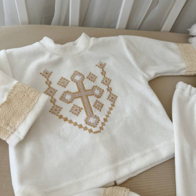 Костюм "Янгол-3 В" д.р. молочний (кофта, штани, шапочка 2