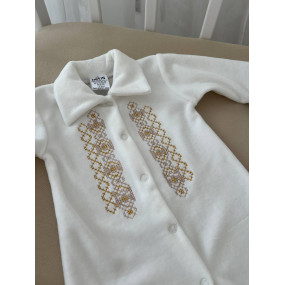 Чоловічок "Ярема В" д.р. молочний (велюр) шапочка, пінетки 2