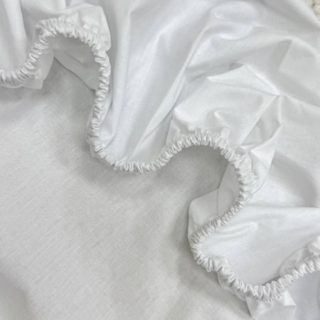 Простинка на резинці біла (поплін) 50х90см