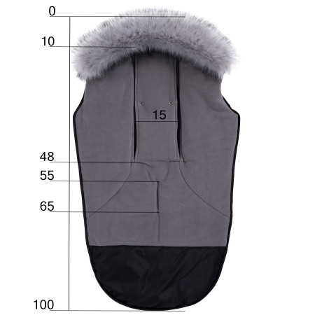 Футмуф Trend фліс чорний з опушкою (1842 FО) зима, 6-36 місяців
