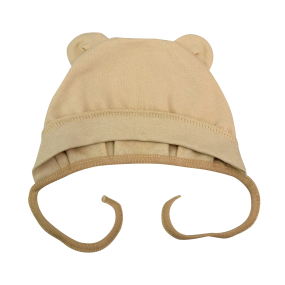 Чепчик 257501 беж (з вушками), футер теплий