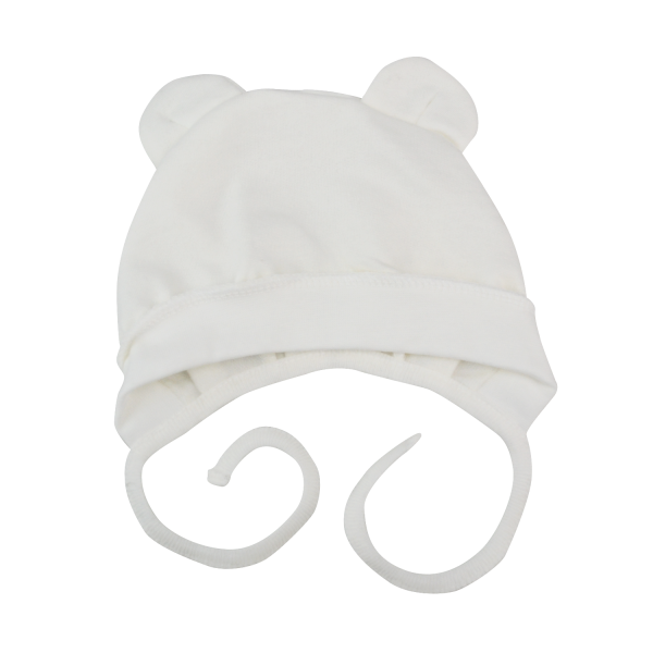 Чепчик 257501 молоко (з вушками), футер теплий