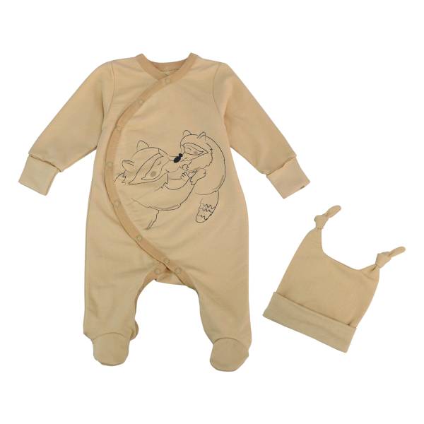 Чоловічок 257601 беж (футер) з шапочкою