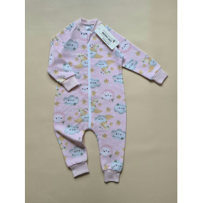 Чоловічок 13079 "Хмаринки" рож. (на блискавці) футер