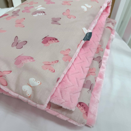 Плед-конверт БАБОЧКИ со съёмным одеялом (с утеплителем), 100х80