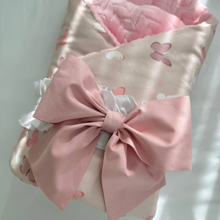 Плед-конверт БАБОЧКИ со съёмным одеялом (с утеплителем), 100х80