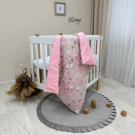 Плед-конверт БАБОЧКИ со съёмным одеялом (с утеплителем), 100х80