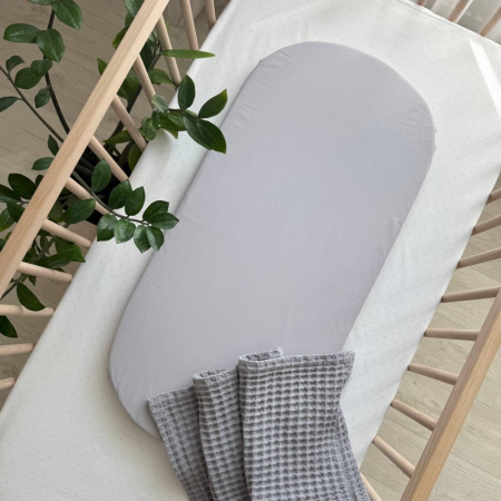 Простинка сіра в коляску (на резинці) 45х80см