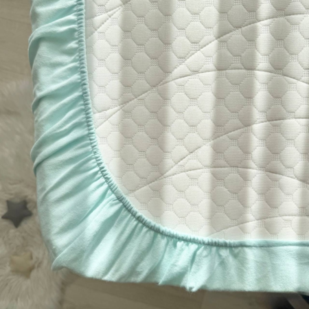 Простынь фланель мята (на резинке) 60х120см