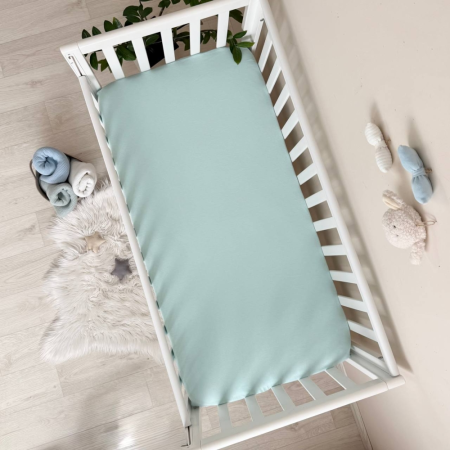 Простынь фланель мята (на резинке) 60х120см