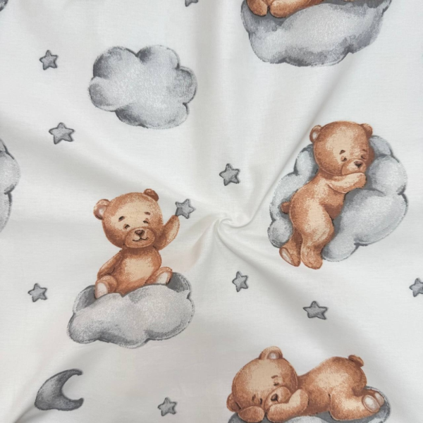 Непромокаюча пелюшка Тедді сірий (50 на 80 см) поплін/мембрана