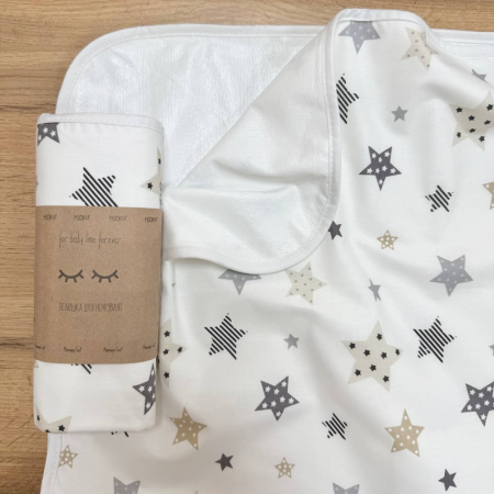 Непромокаюча пелюшка Stars беж (50 на 80 см) поплін/мембрана