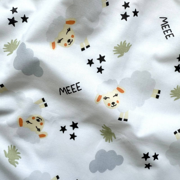 Непромокаюча пелюшка Овечки сірі (50 на 80 см) поплін/мембрана