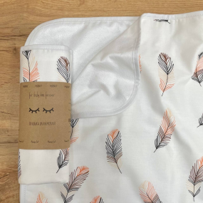 Непромокаюча пелюшка Перо пудра (50 на 80 см) поплін/мембрана 2