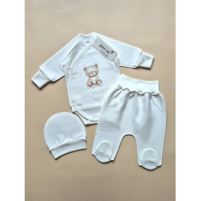 Комплект 13081 "Bear" (боді, повзунки, шапка) футер