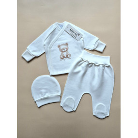 Комплект 13082 "Bear" (льоля, повзунки, шапка) футер