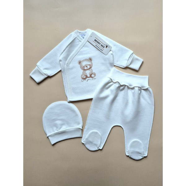 Комплект 13082 "Bear" (льоля, повзунки, шапка) футер