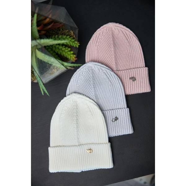 Шапка Ада МОЛОКО (надм'яка пряжа мерінос/бавовна)