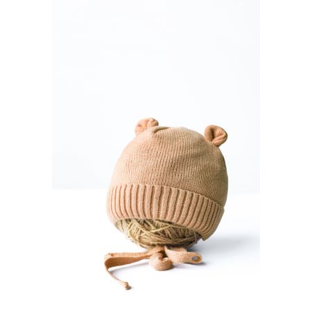 Демі шапочка Madoo коричнева (в'язка на трикотажі)