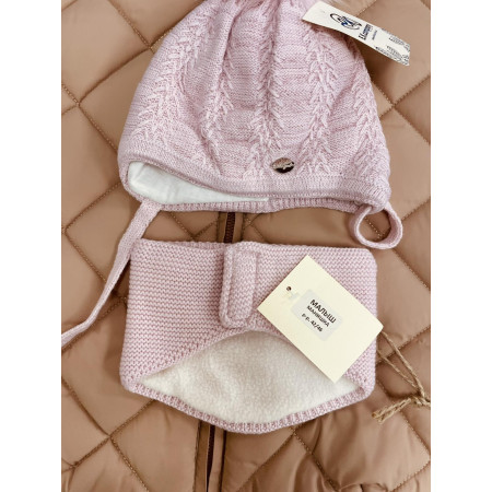 Комплект Флорида (роза) зима - шапка с манишкой