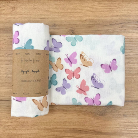 Пелюшка Метелики рож. фланель (100х80 см)