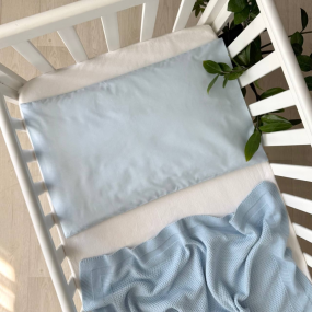 Наволочка блакитна, на блискавці (40х60) 100% бавовна