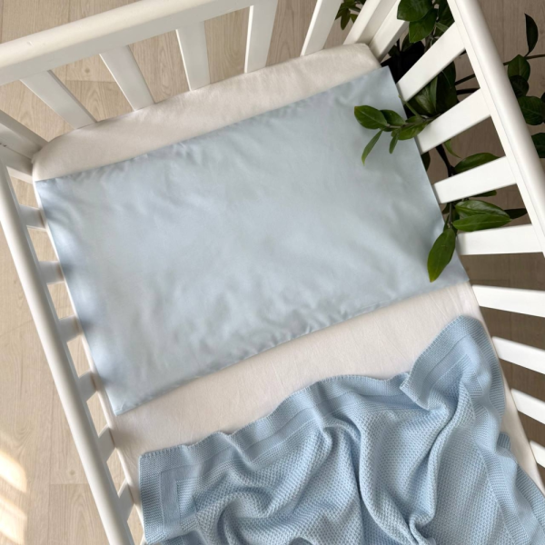 Наволочка блакитна, на блискавці (40х60) 100% бавовна