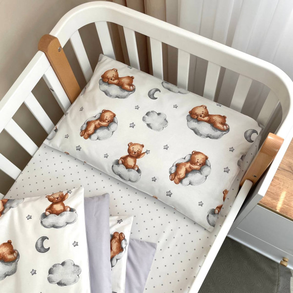 Наволочка Тедді сірий, на блискавці (40х60) 100% бавовна