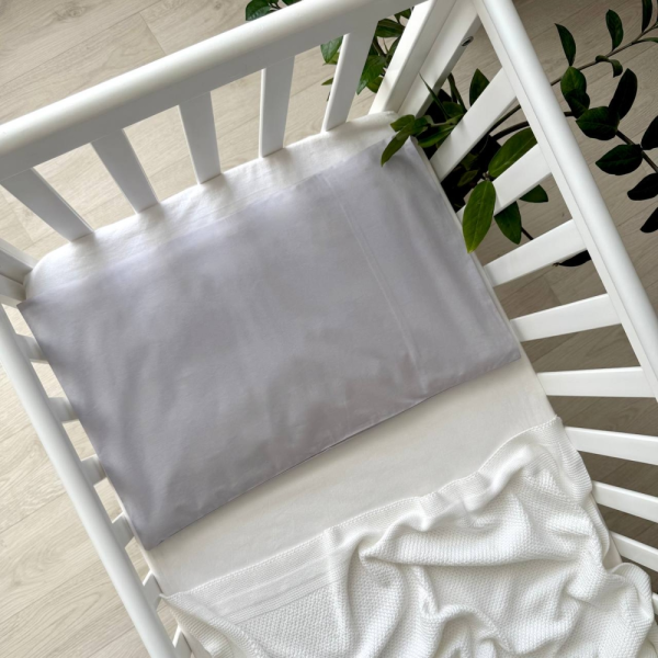 Наволочка сіра, на блискавці (40х60) 100% бавовна