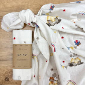 Пелюшка Панди бежеві фланель (100х80 см) 2