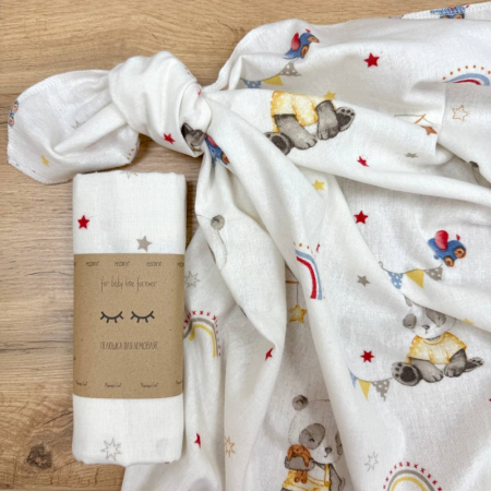 Пелюшка Панди бежеві фланель (100х80 см)